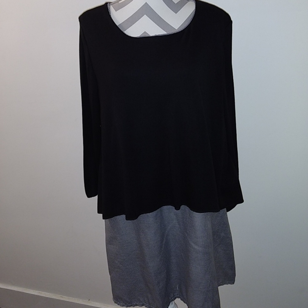 Black and Houndstooth Office Dress XL